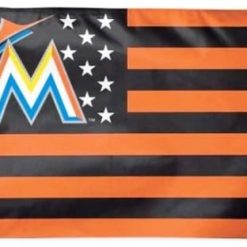 Miami Marlins Star and Stripes US flag 3X5Ft Banner USA Polyester with Brass Grommets