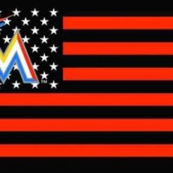 Miami Marlins Star flag 3X5Ft Banner USA Polyester with Brass Grommets