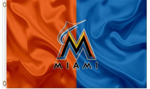 Miami Marlins Two Color flag 3X5Ft Banner USA Polyester with Brass Grommets