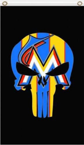 Miami Marlins US flag 3X5Ft Banner USA Polyester with Brass Grommets