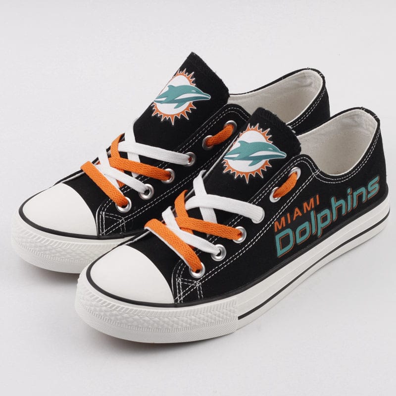 Miami Dolphins Low Top Canvas Sport Sneakers Shoes For Men Women Fans - Image 3