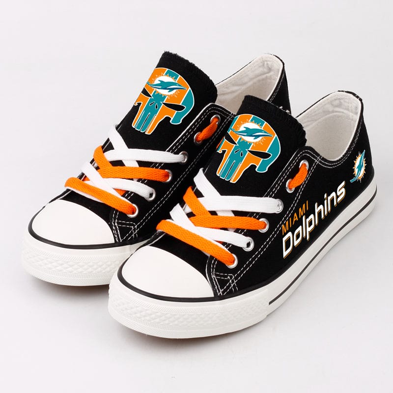 Miami Dolphins Low Top Canvas Sport Sneakers Shoes For Men Women Fans - Image 5