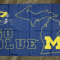 Michigan Wolverines Flag 3x5 ft Sports State Blue Banner Man-Cave Garage