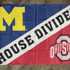 Michigan Wolverines Ohio State Buckeyes House Divided Flag 3x5 ft Banner