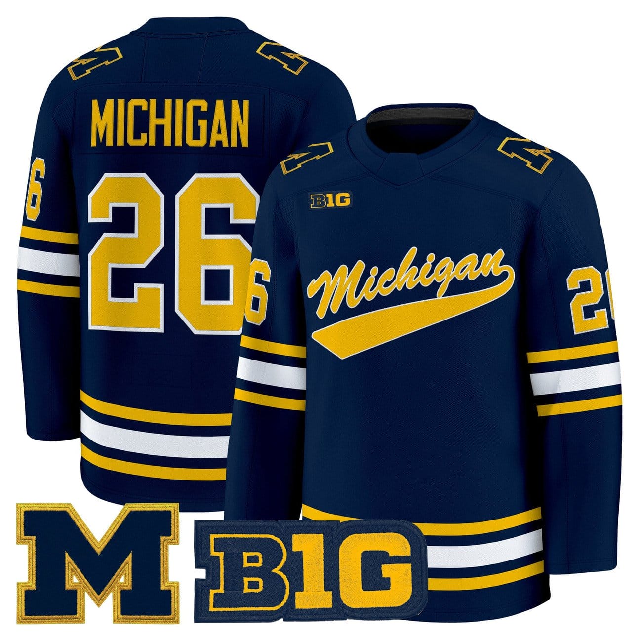 Alternative view of Michigan Jersey #26 Michigan Wolverines 2025-26 Premium All Stitched
