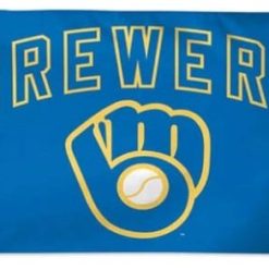 Milwaukee Brewers Deluxe Glove Flag 3X5Ft Banner USA Polyester with Brass Grommets