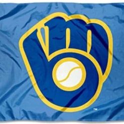 Milwaukee Brewers Glove US Flag 3X5Ft Banner USA Polyester with Brass Grommets