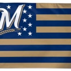 Milwaukee Brewers Star Flag 3X5Ft Banner USA Polyester with Brass Grommets