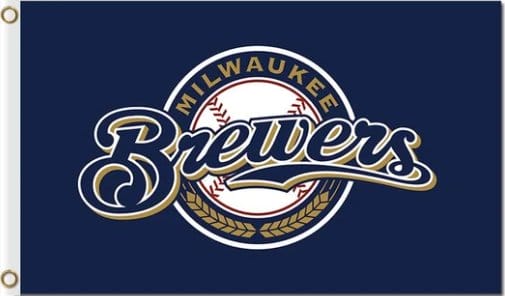 Milwaukee Brewers Team Blue Flag 3X5Ft Banner USA Polyester with Brass Grommets