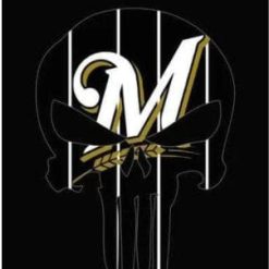 Milwaukee Brewers Vertical Black Flag 3X5Ft Banner USA Polyester with Brass Grommets
