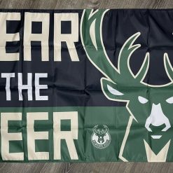 Milwaukee Bucks Fear The Deer Flag 3x5 ft Sports Banner Man-Cave Garage