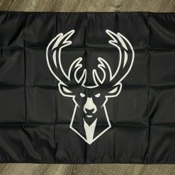 Milwaukee Bucks Logo Flag 3x5 ft Sports Black Banner Man-Cave Garage