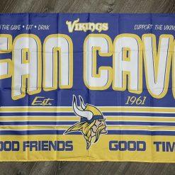 Minnesota Vikings Fan Cave Flag 3x5 ft Sports Banner Man-Cave Garage
