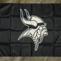 Minnesota Vikings Logo Flag 3x5 ft Sports Black Banner Man-Cave Garage