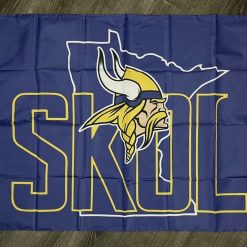 Minnesota Vikings SKOL Flag 3x5 ft Purple Football Banner Man-Cave GarageMinnesota Vikings SKOL Flag 3x5 ft Purple Football Banner Man-Cave Garage