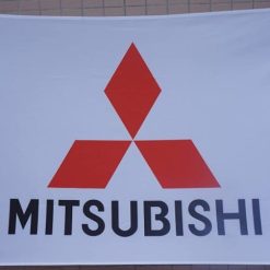 Mitsubishi White Flag 3X5 Ft Polyester Banner USA 90x150cm