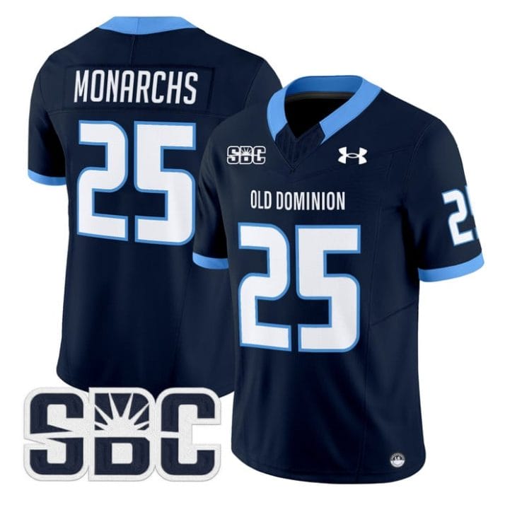 Monarchs Jersey #25 Old Dominion Monarchs 2025 Vapor Limited Stitched Navy