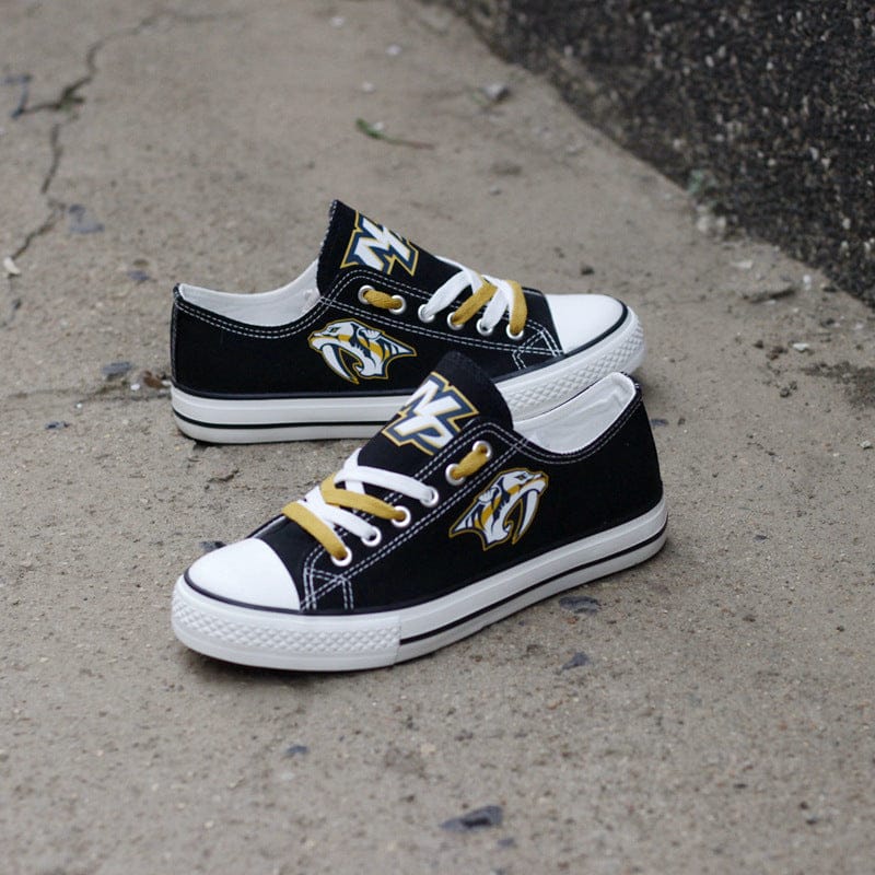 Nashville Predators Low Top Canvas Sport Sneakers Shoes For Men Women Fans - Image 3