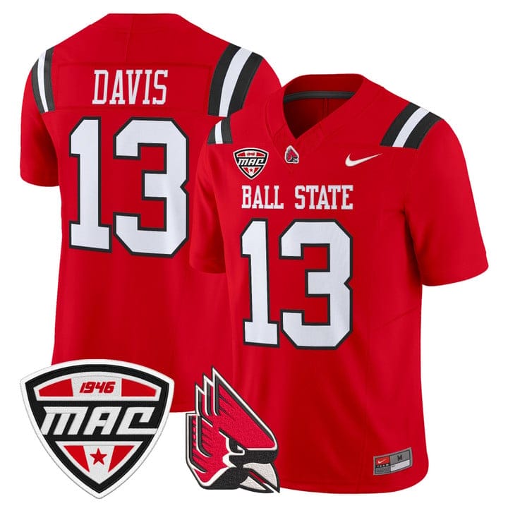 Nate Davis Jersey #13 Ball State Cardinals 2025 Limited Stitched - Image 5