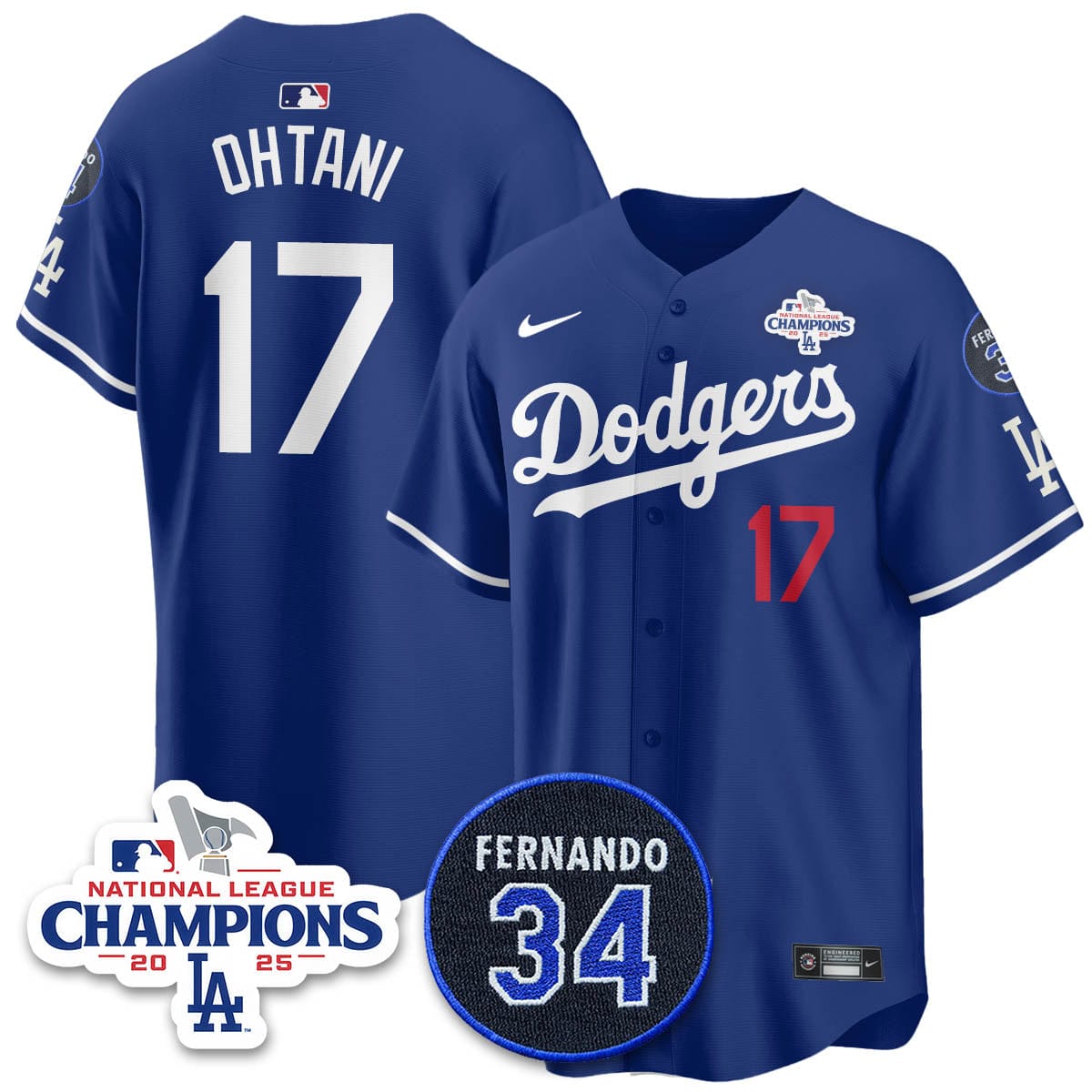 Los Angeles Dodgers 2025 NL Champions Jersey - All Stitched - Image 31