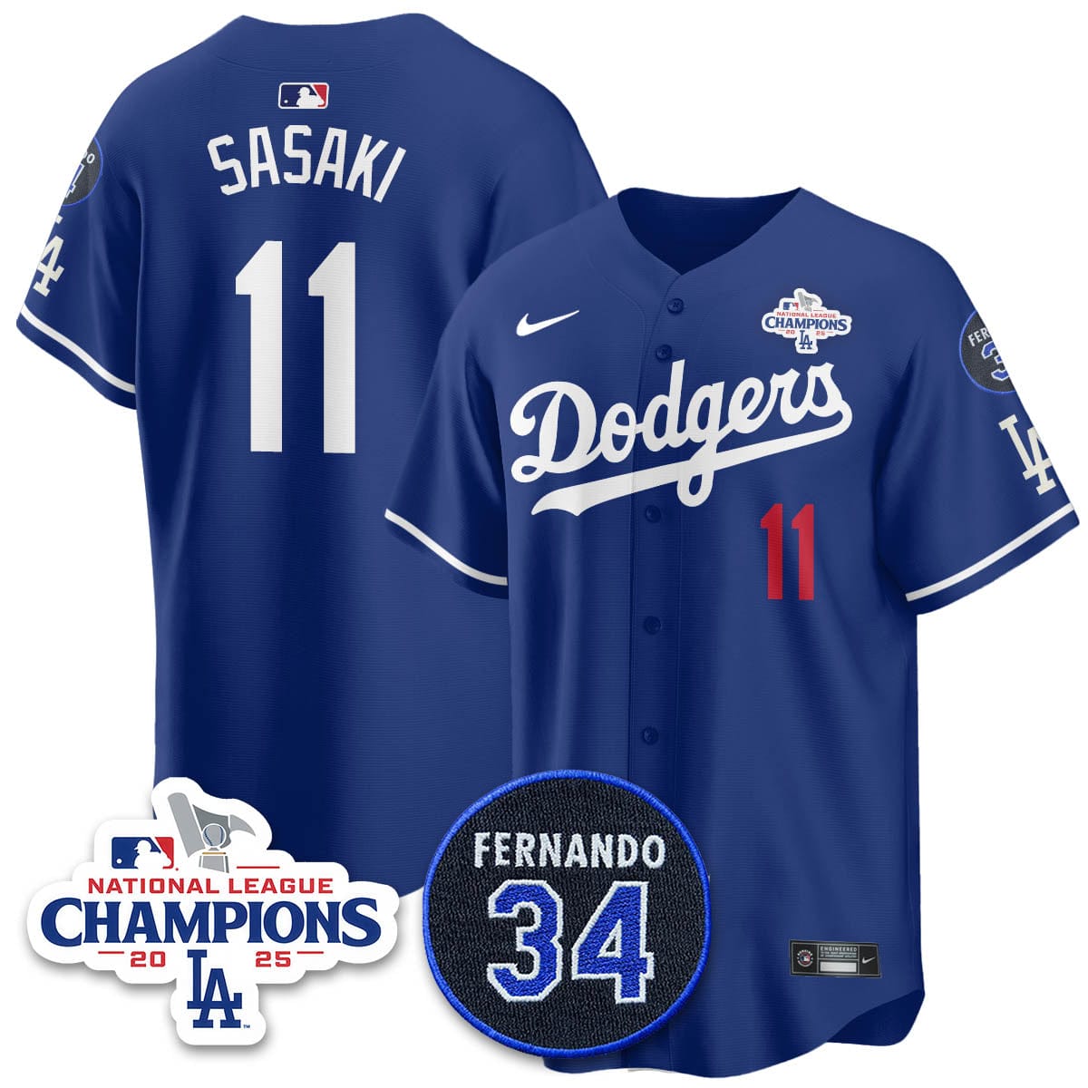 Los Angeles Dodgers 2025 NL Champions Jersey - All Stitched - Image 32