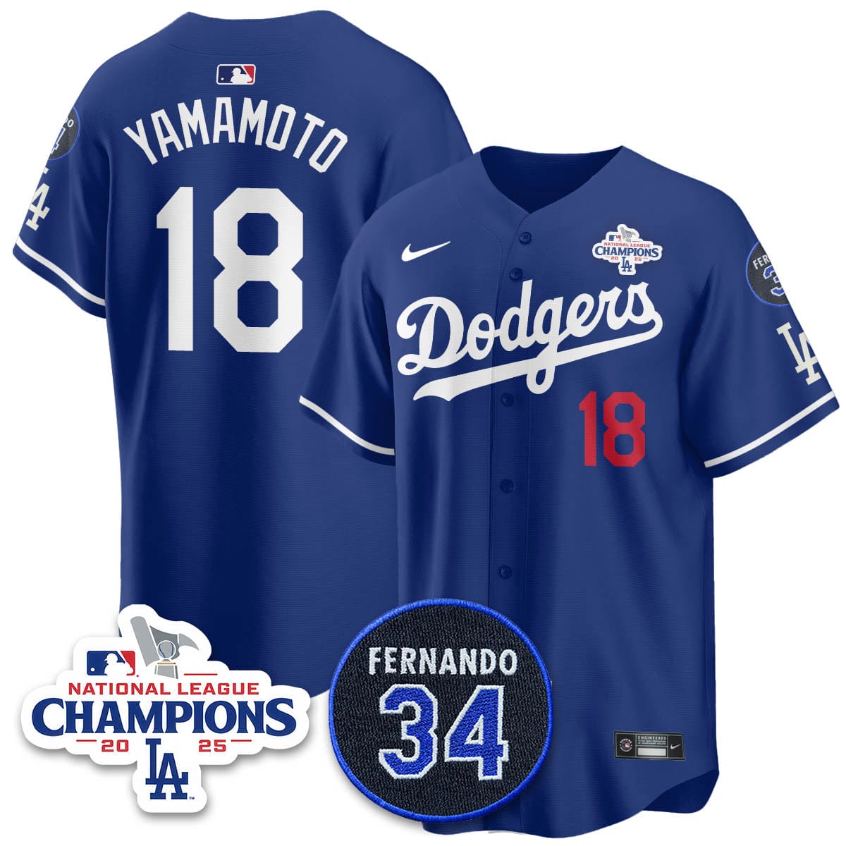 Los Angeles Dodgers 2025 NL Champions Jersey - All Stitched - Image 33