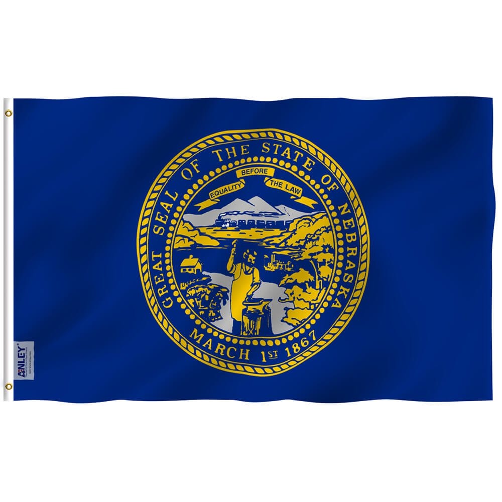 Nebraska State Flag - Nebraska NE Flag with Brass Grommets 3X5Ft Banner USA