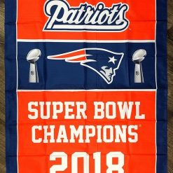 New England Patriots Super Bowl Championship Flag 3x5 ft Sports Banner Man-Cave Vertical