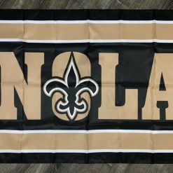 New Orleans Saints Nola Flag 3x5 ft Black Football Banner Man-Cave Garage