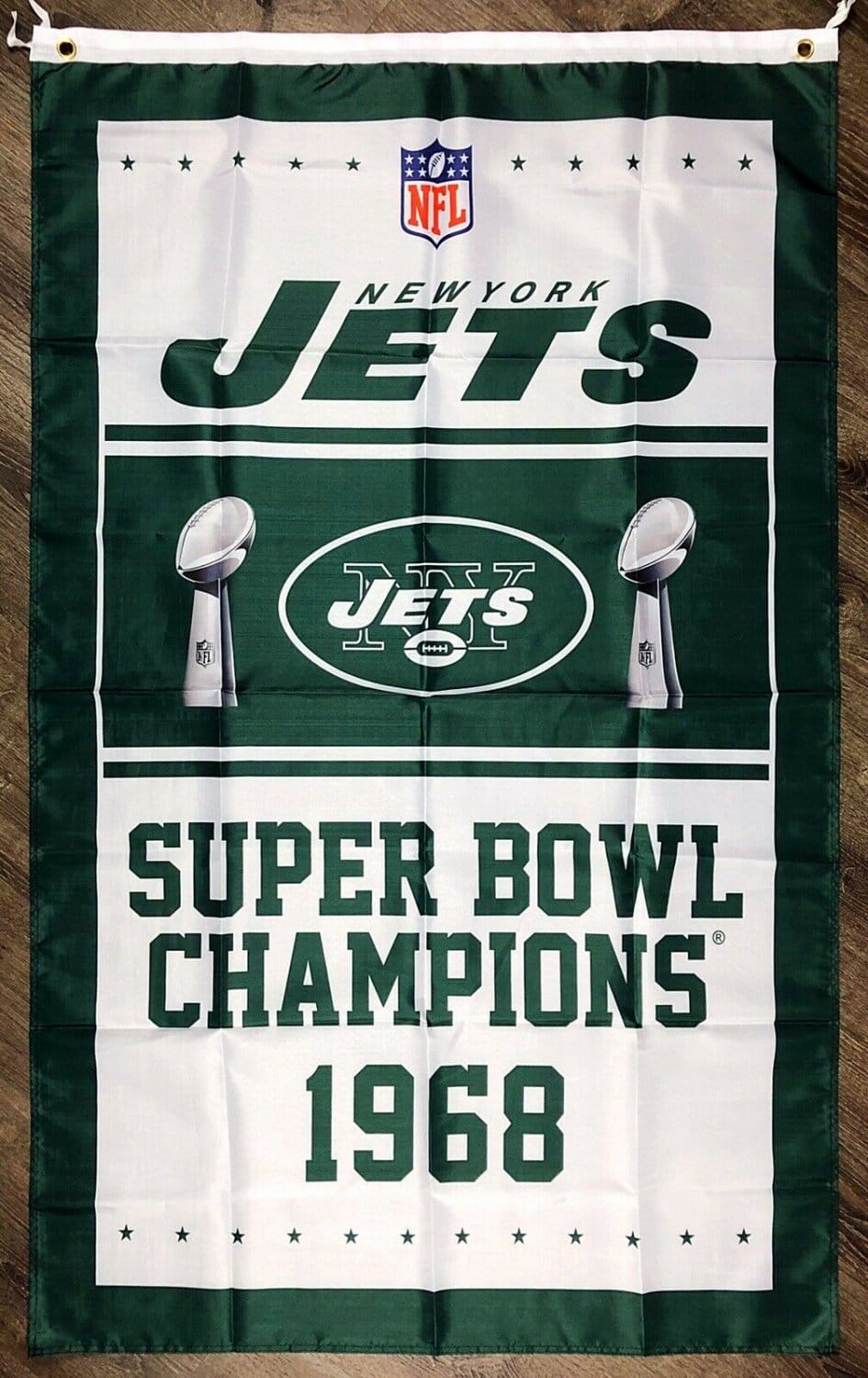 New York Jets Super Bowl Championship Flag 3x5 ft Football Banner Man-Cave