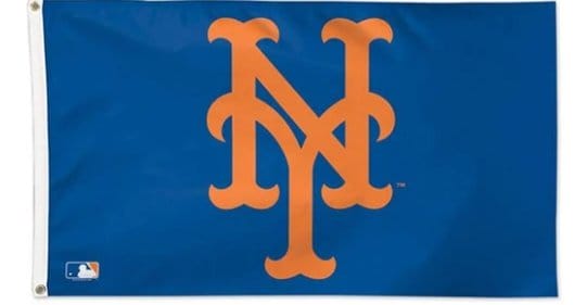 New York Mets Logo US flag 3X5Ft Banner USA Polyester with Brass Grommets