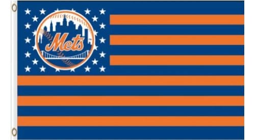 New York Mets Star And Stripes American flag 3X5Ft Banner USA Polyester with Brass Grommets