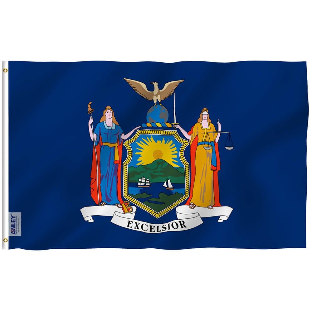 New York State Flag - New Yorker NY Flag with Brass Grommets 3X5Ft Banner USA