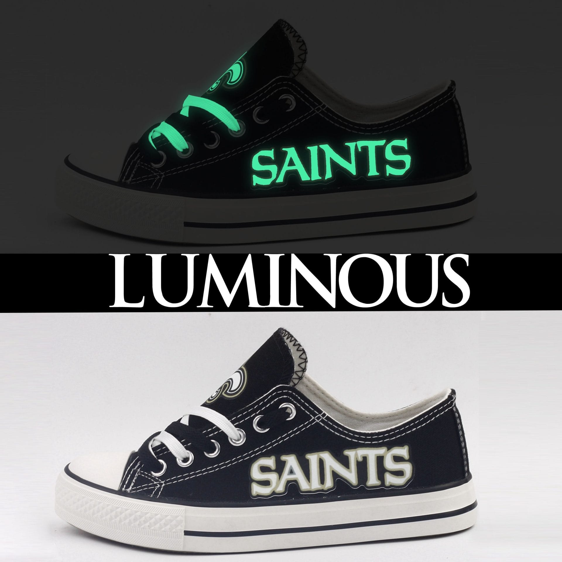 New Orleans Saints Low Top Canvas Sport Sneakers Shoes For Men Women Fans - Image 3