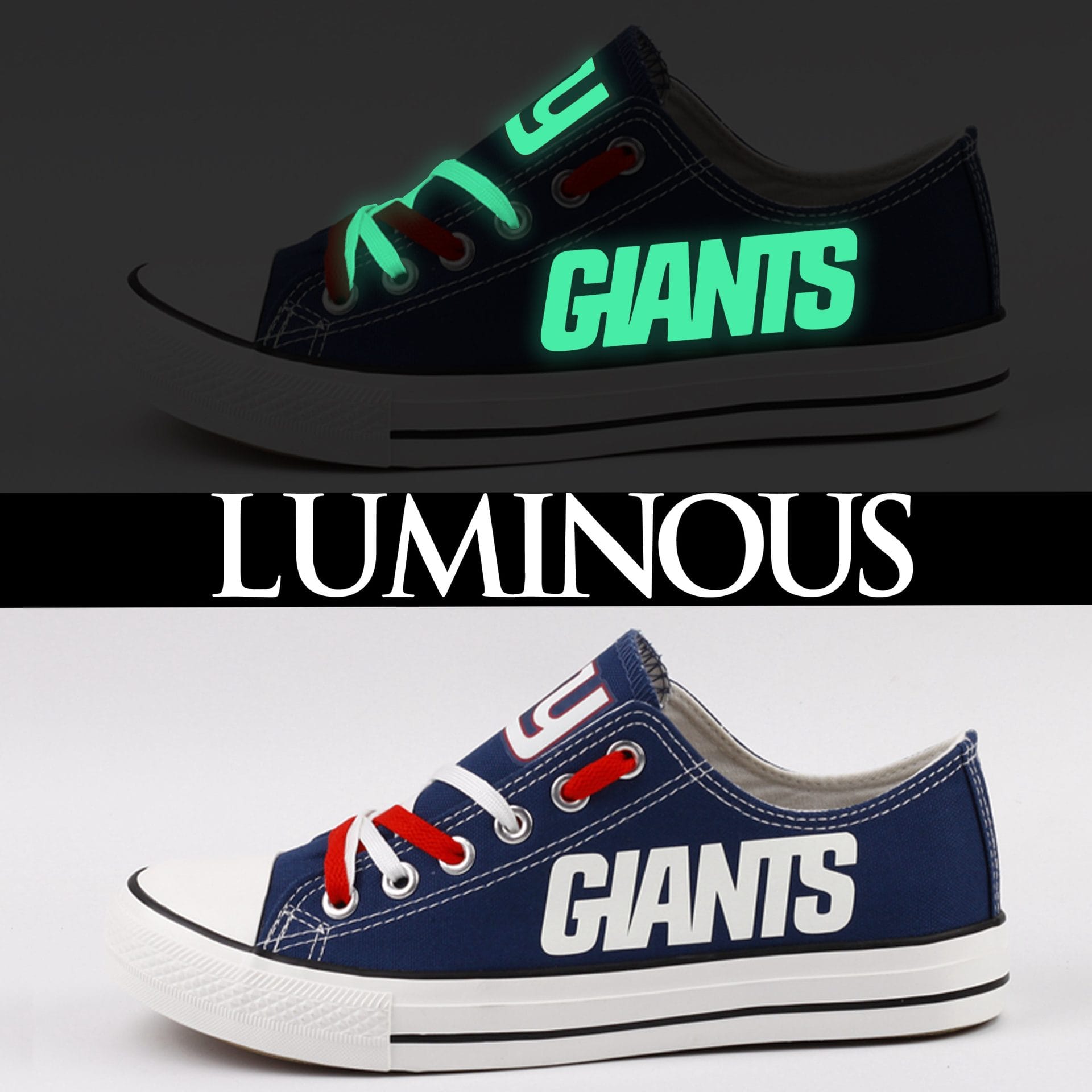 New York Giants Low Top Canvas Sport Sneakers Shoes For Men Women Fans - Image 3
