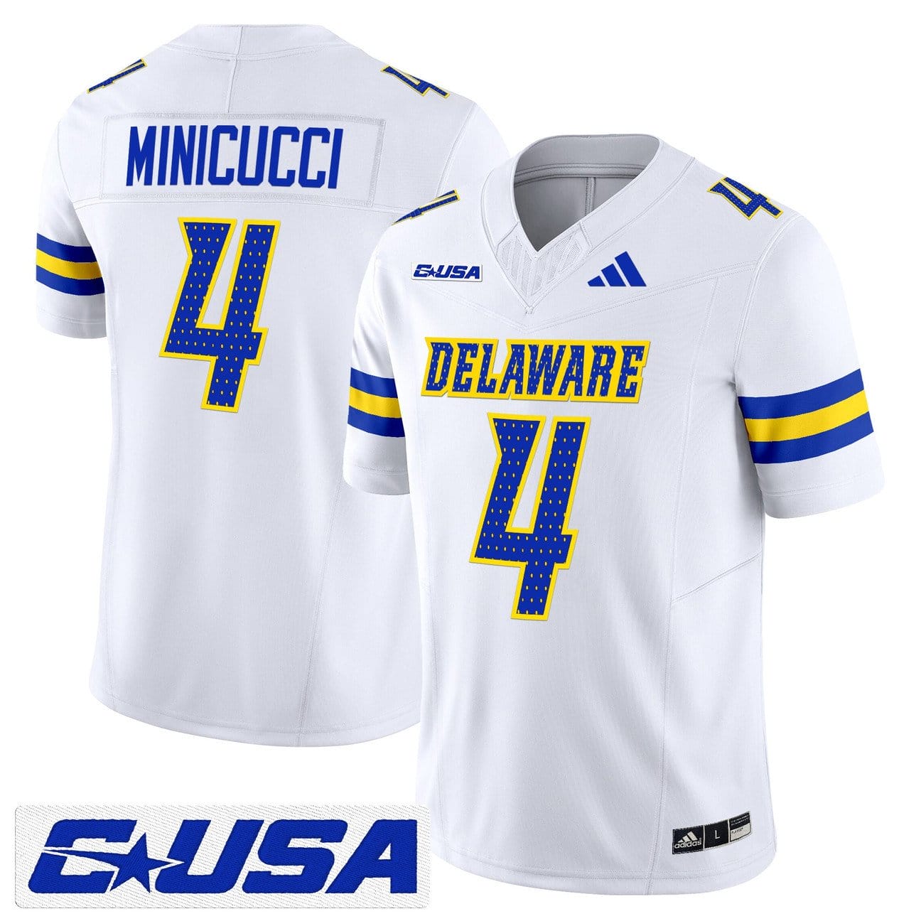 Nick Minicucci Jersey #4 Delaware Blue Hens 2025 Vapor Limited Stitched - Image 5