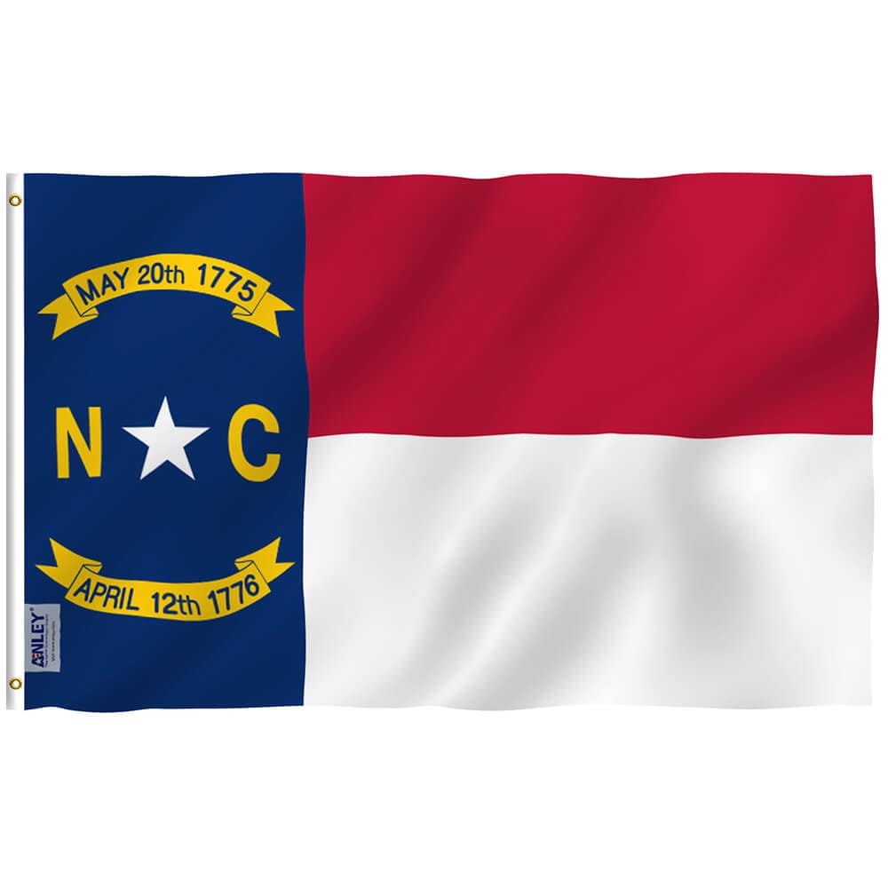 North Carolina State Polyester Flag - North Carolina NC Flag with Brass Grommets 3X5Ft Banner USA
