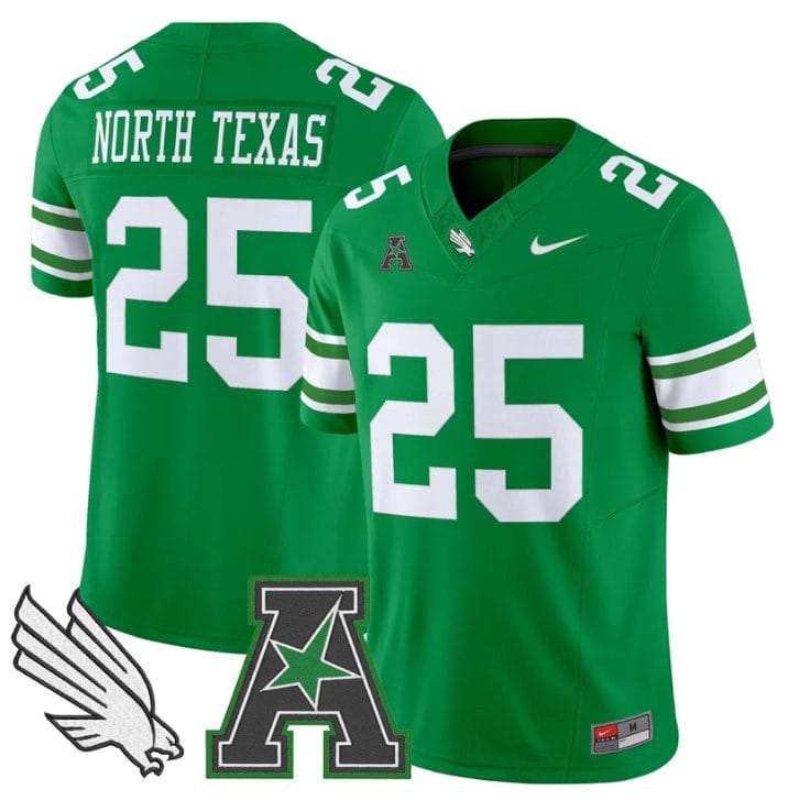 North Texas Jersey #25 North Texas Mean Green 2025 Vapor Stitched Green