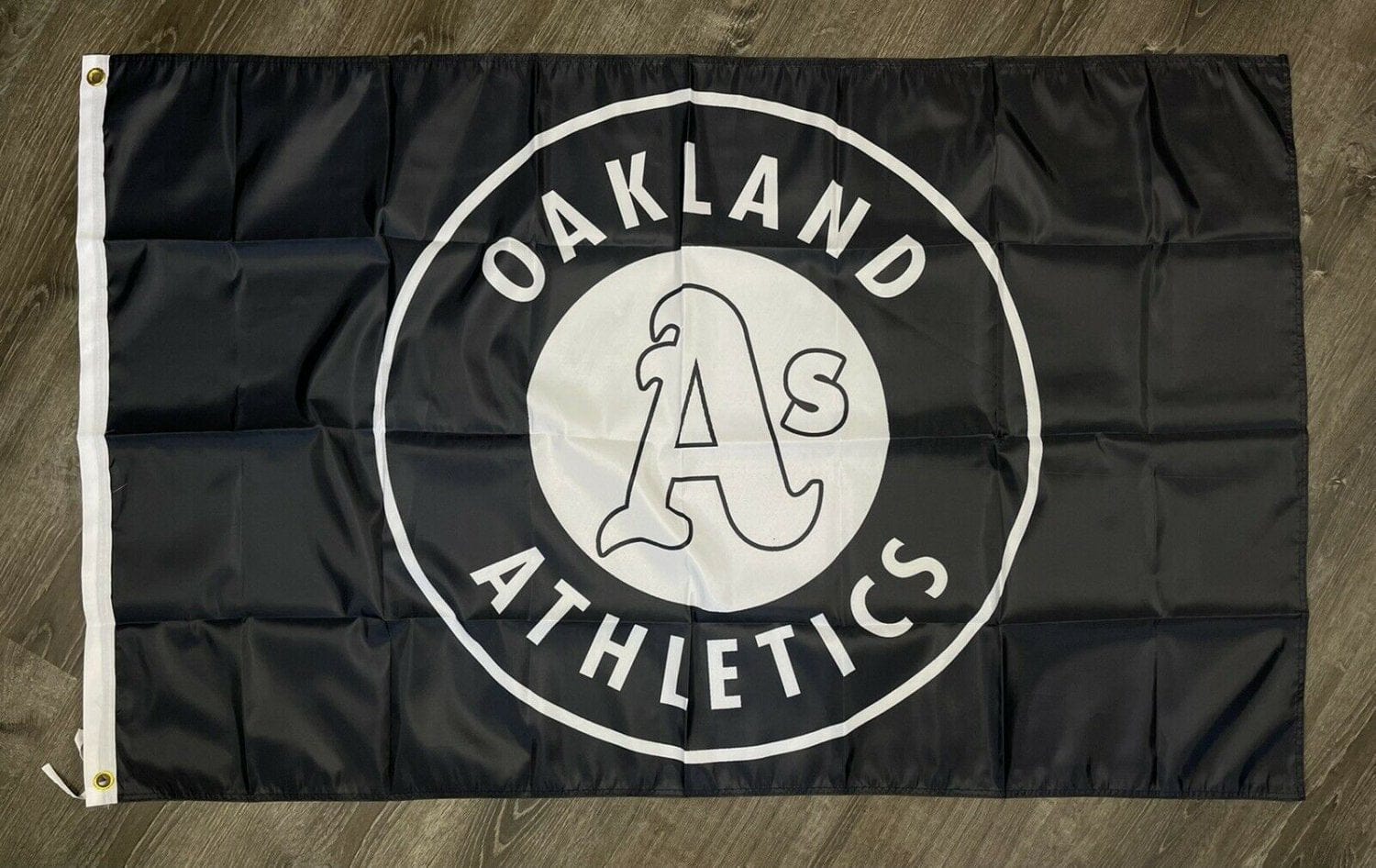 Oakland Athletics Logo Flag 3x5 ft Black White Banner Man-Cave Garage
