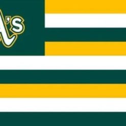 Oakland Athletics Nation Stripe Flag 3X5Ft Banner USA Polyester with Brass Grommets