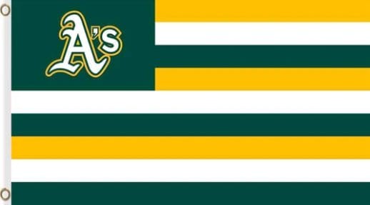 Oakland Athletics Nation Stripe Flag 3X5Ft Banner USA Polyester with Brass Grommets