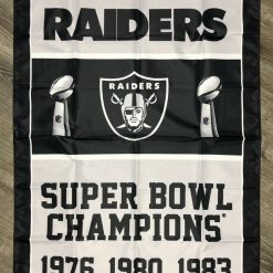 Oakland Raiders 3x Super Bowl Championship Flag 3x5 ft Sports Banner Vertical