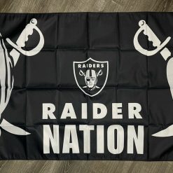 Oakland Raiders Flag 3x5 ft Raider Nation Sports Banner Man-Cave Blackhole