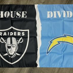 Oakland Raiders vs Los Angeles Chargers House Divided Flag 3x5 ft Banner