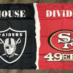Oakland Raiders vs San Francisco 49ers House Divided Flag 3x5 ft Banner