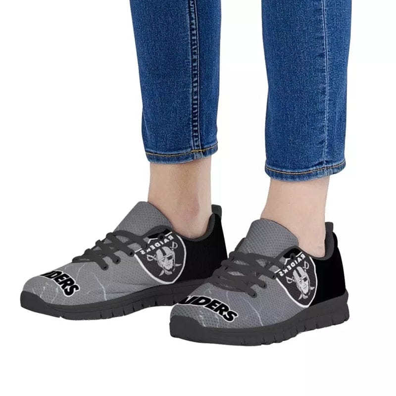 Oakland Raiders Gray NLF Sneaker Shoes For Men Women Fans