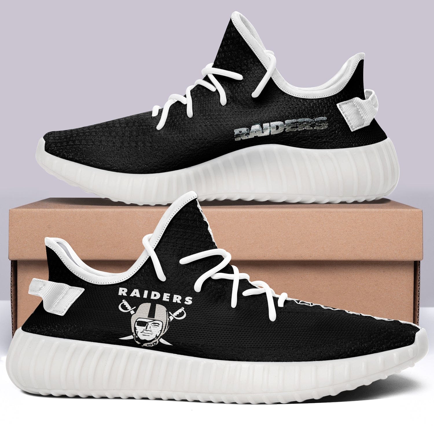 Alternative view of Oakland Raiders NFL 350v Yeezy Sneakers For Men Women Fans