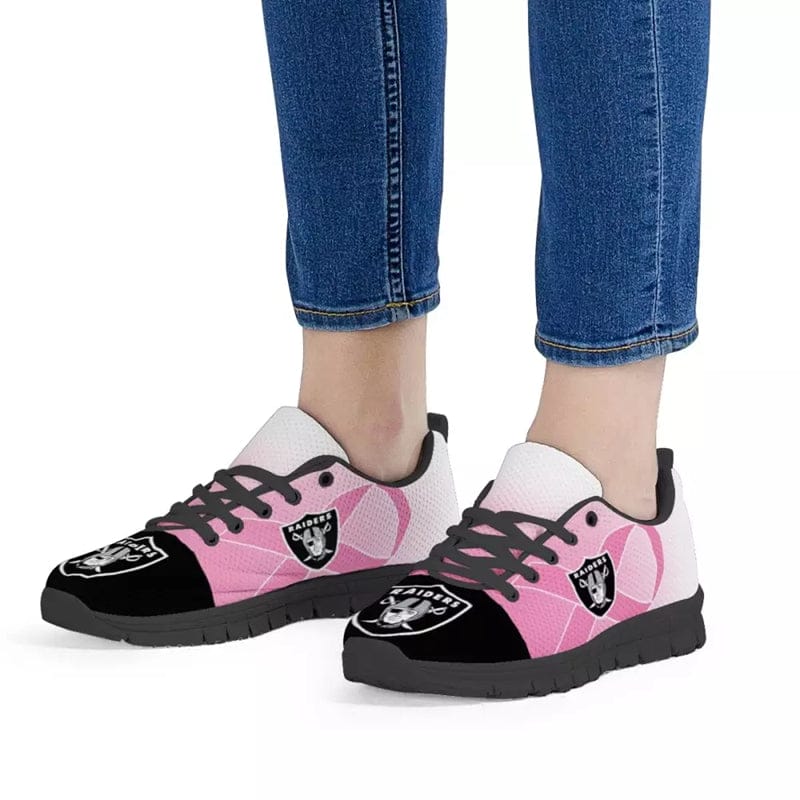 Oakland Raiders Gray NLF Sneaker Shoes For Men Women Fans - Image 3