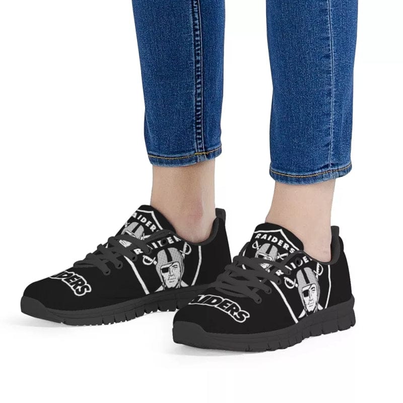 Oakland Raiders Gray NLF Sneaker Shoes For Men Women Fans - Image 4