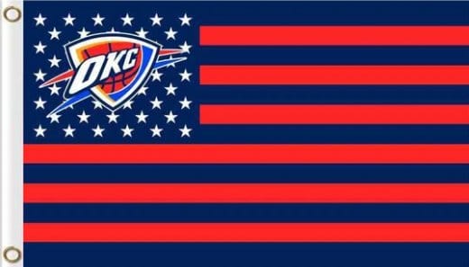 Oklahoma City Thunder Star Red Flag 3X5Ft Polyester Banner USA Digital Print